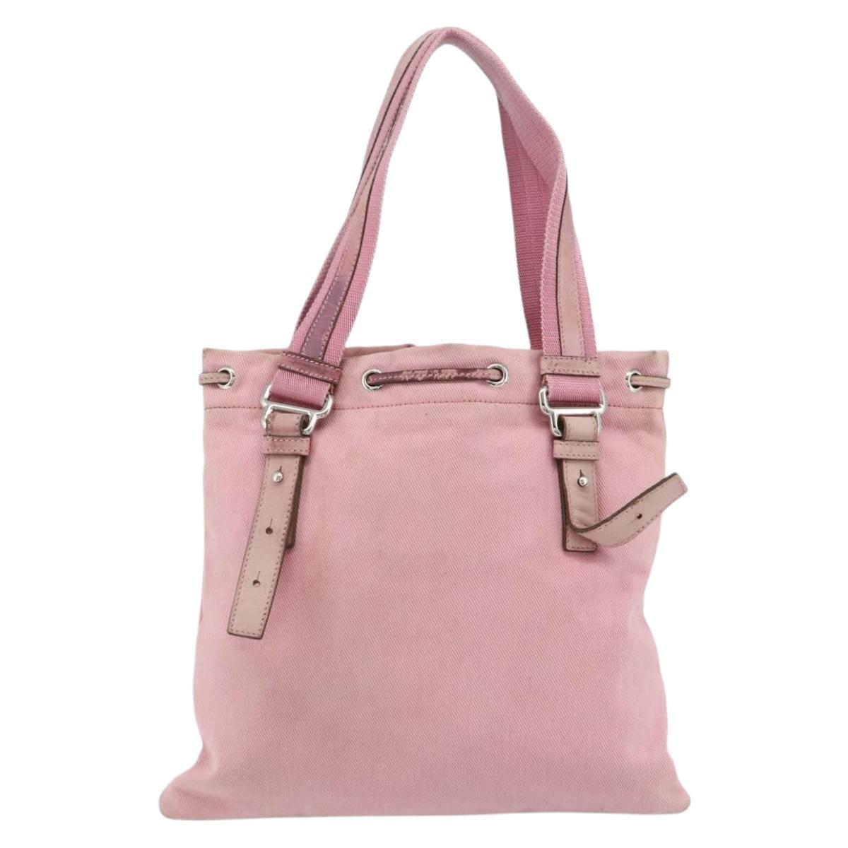 SAINT LAURENT Kahala Tote Bag Canvas Pink Silver 123435 Auth 176691