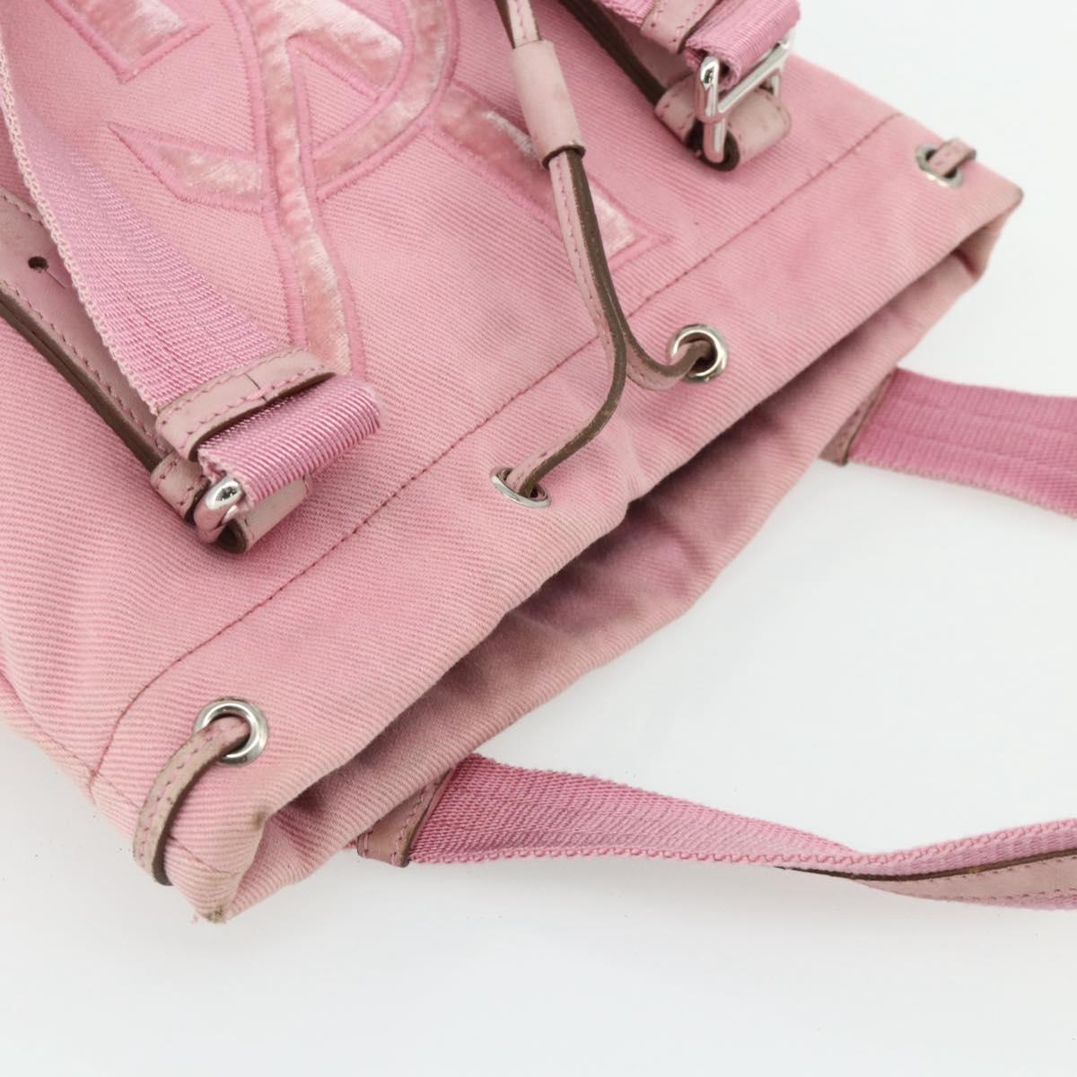 SAINT LAURENT Kahala Tote Bag Canvas Pink Silver 123435 Auth 176691