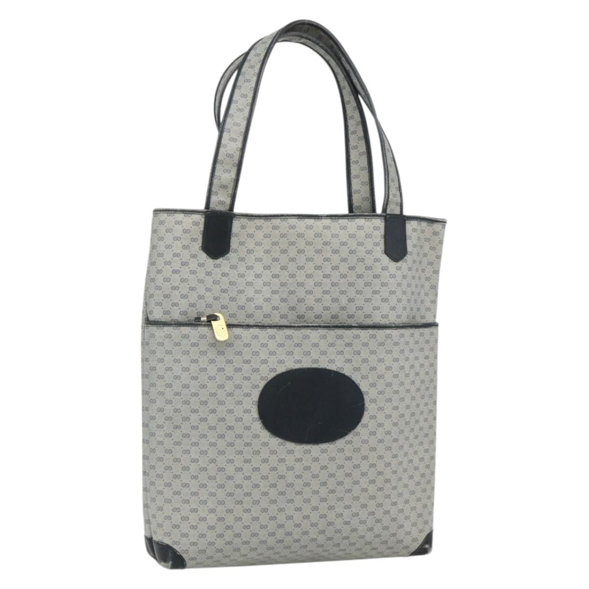GUCCI GG Supreme Tote Bag PVC Navy Gold 002 39 0054 Auth 176695