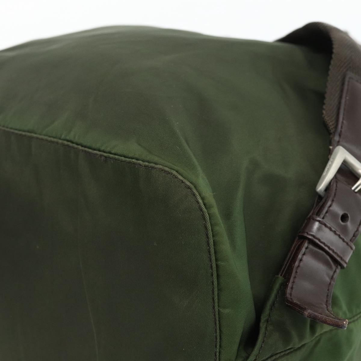 PRADA Backpack Nylon Silver Khaki Auth 176699