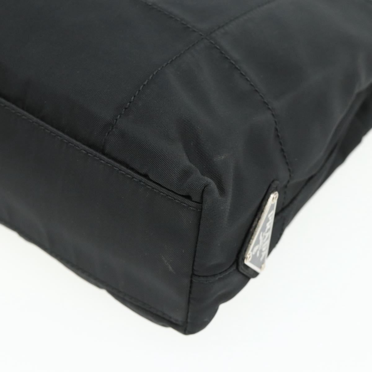PRADA Chain Hand Bag Nylon Black Auth 176700