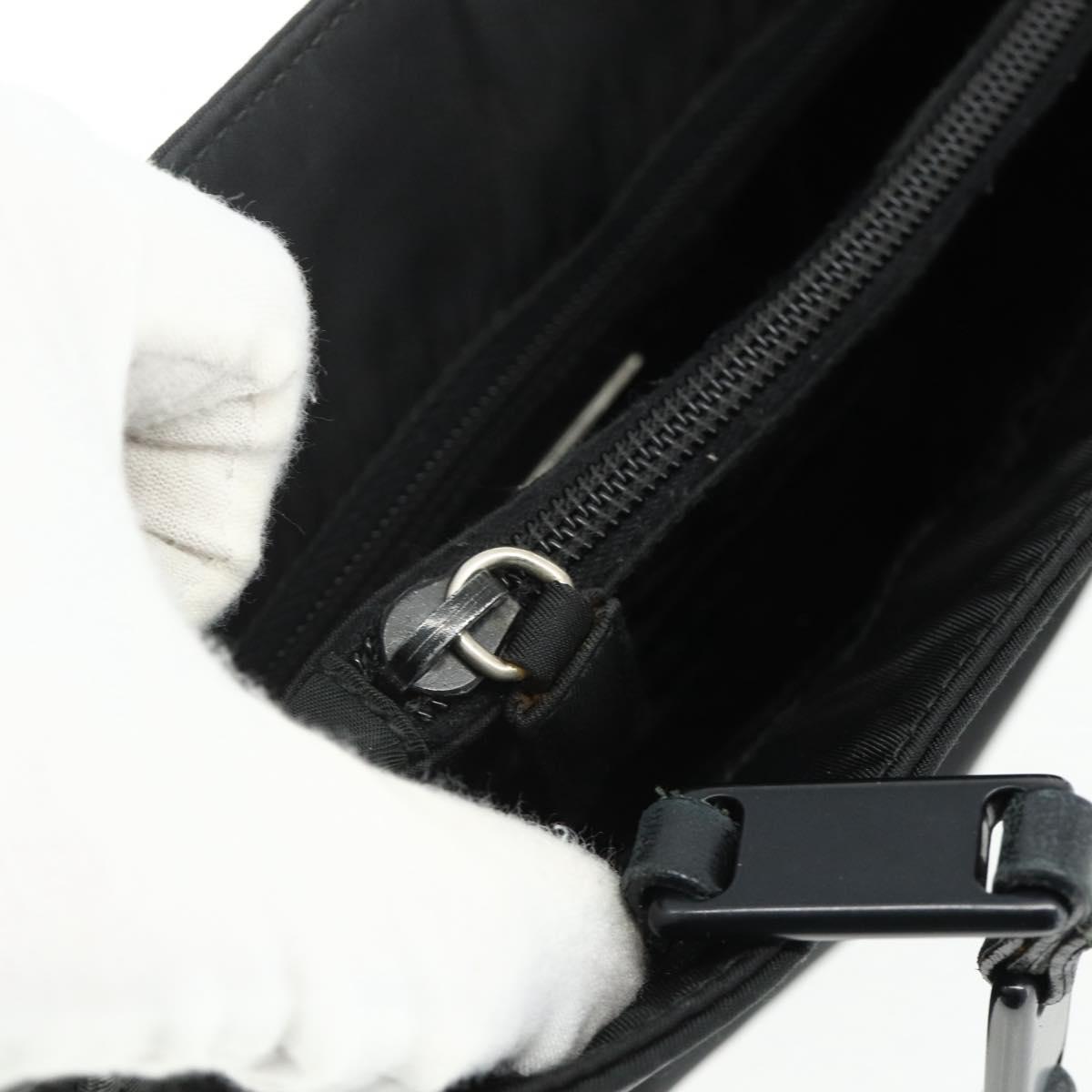 PRADA Chain Hand Bag Nylon Black Auth 176700