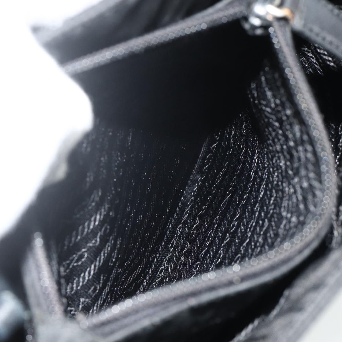 PRADA Chain Hand Bag Nylon Black Auth 176700