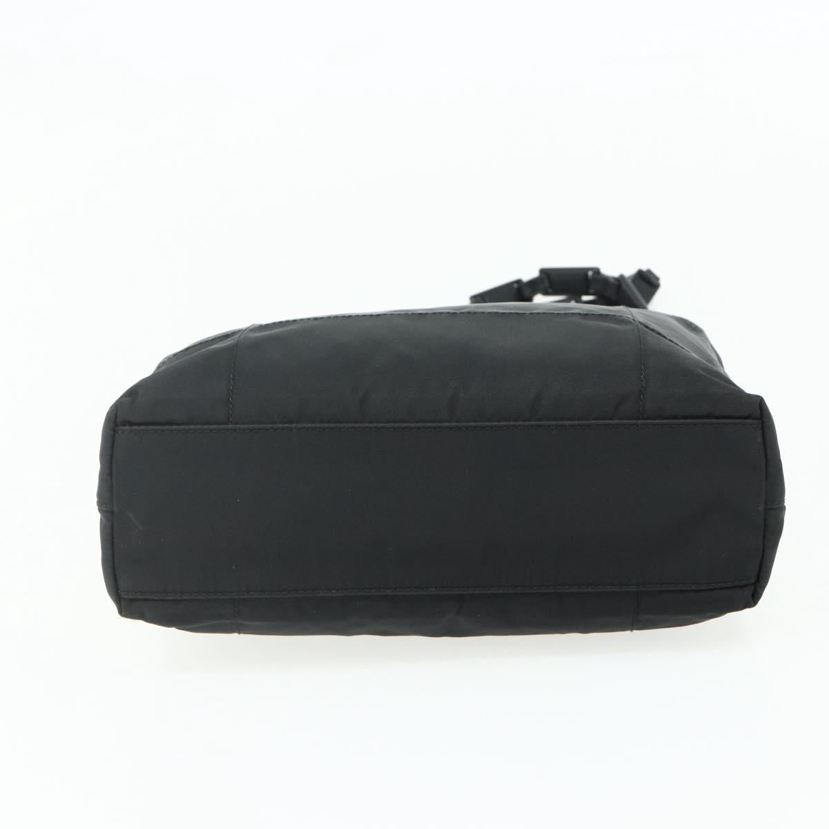 PRADA Chain Hand Bag Nylon Black Auth 176700