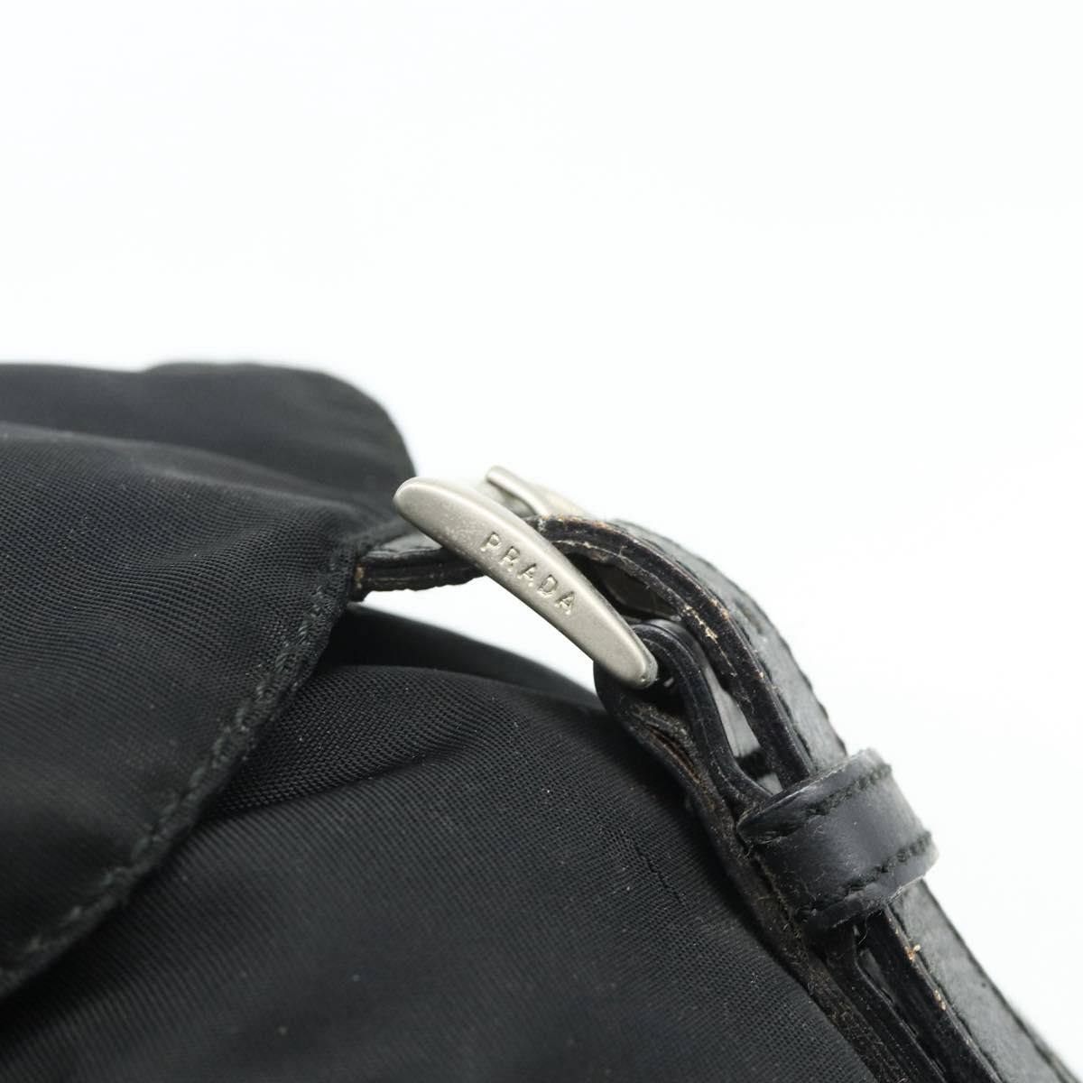PRADA Backpack Nylon Silver Black Auth 176702