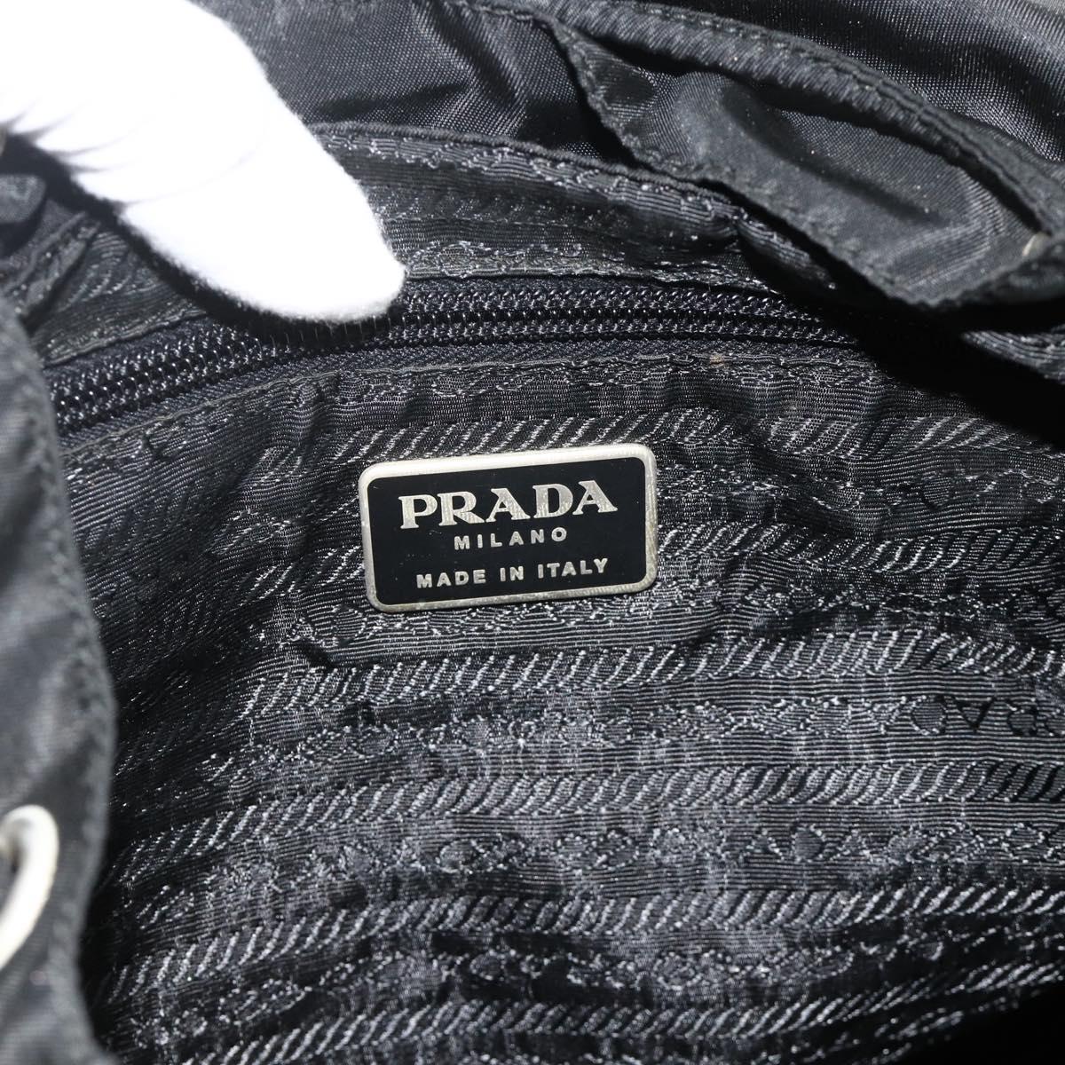 PRADA Backpack Nylon Silver Black Auth 176702