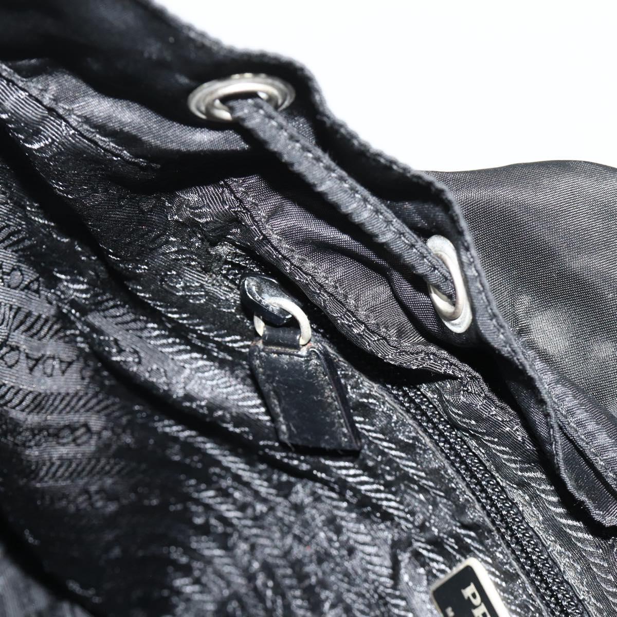 PRADA Backpack Nylon Silver Black Auth 176702