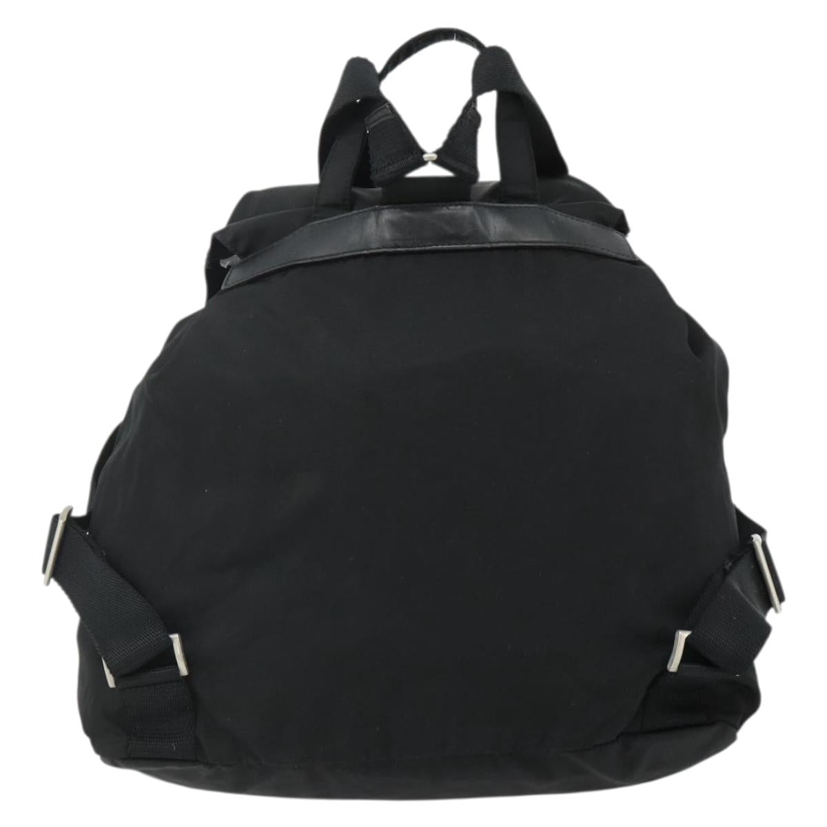 PRADA Backpack Nylon Silver Black Auth 176702