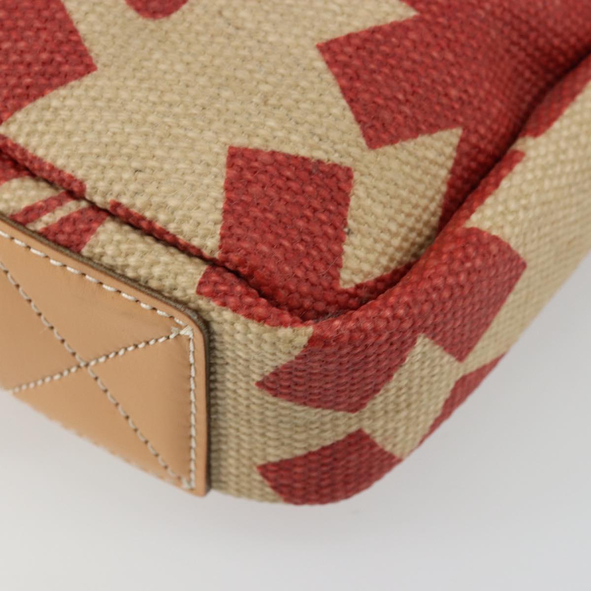 Vivienne Westwood Shoulder Bag Canvas Beige Silver Auth 176706A