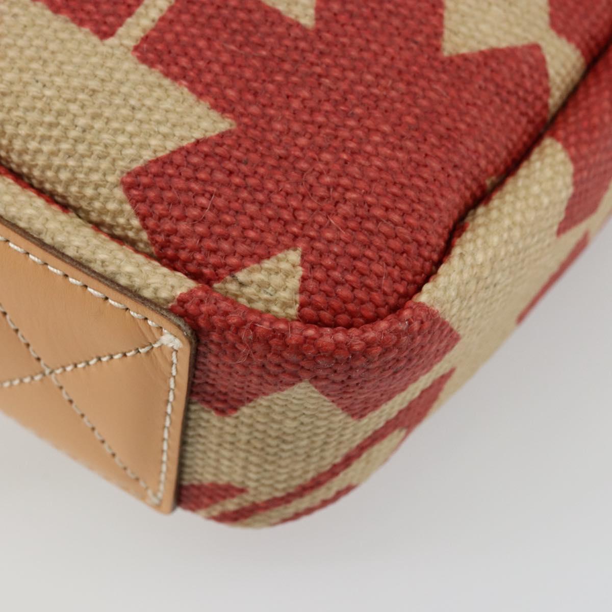Vivienne Westwood Shoulder Bag Canvas Beige Silver Auth 176706A
