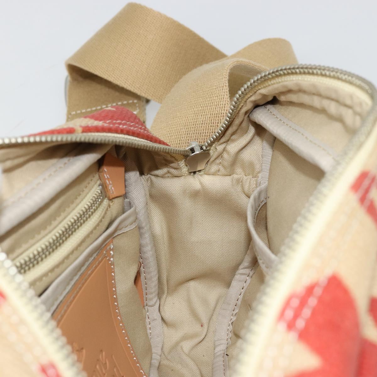 Vivienne Westwood Shoulder Bag Canvas Beige Silver Auth 176706A