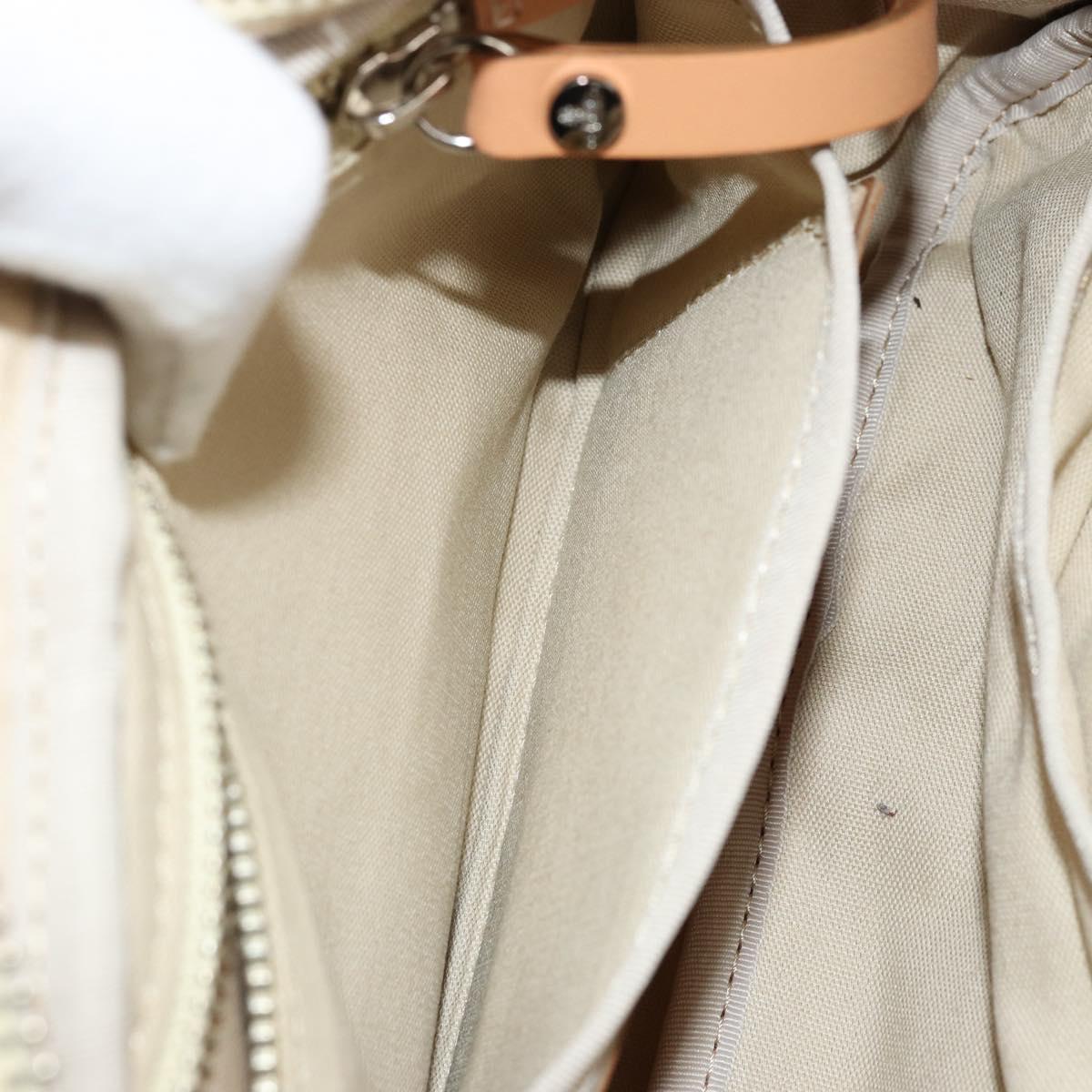 Vivienne Westwood Shoulder Bag Canvas Beige Silver Auth 176706A