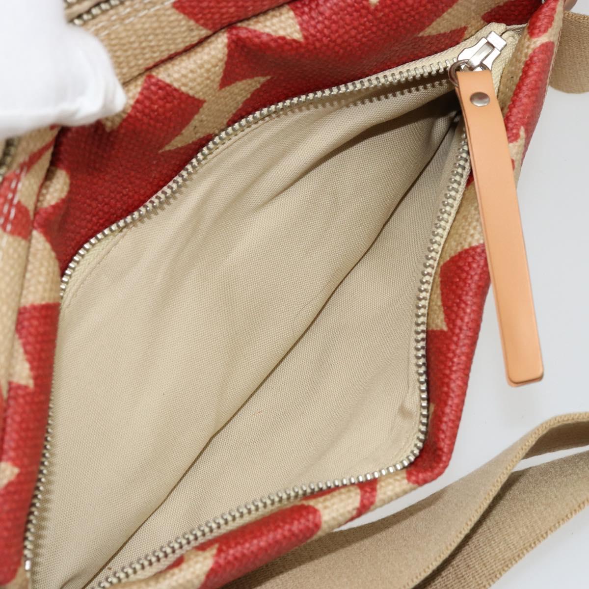 Vivienne Westwood Shoulder Bag Canvas Beige Silver Auth 176706A