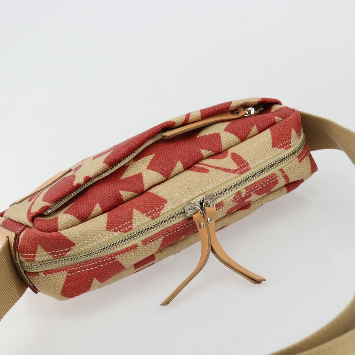 Vivienne Westwood Shoulder Bag Canvas Beige Silver Auth 176706A