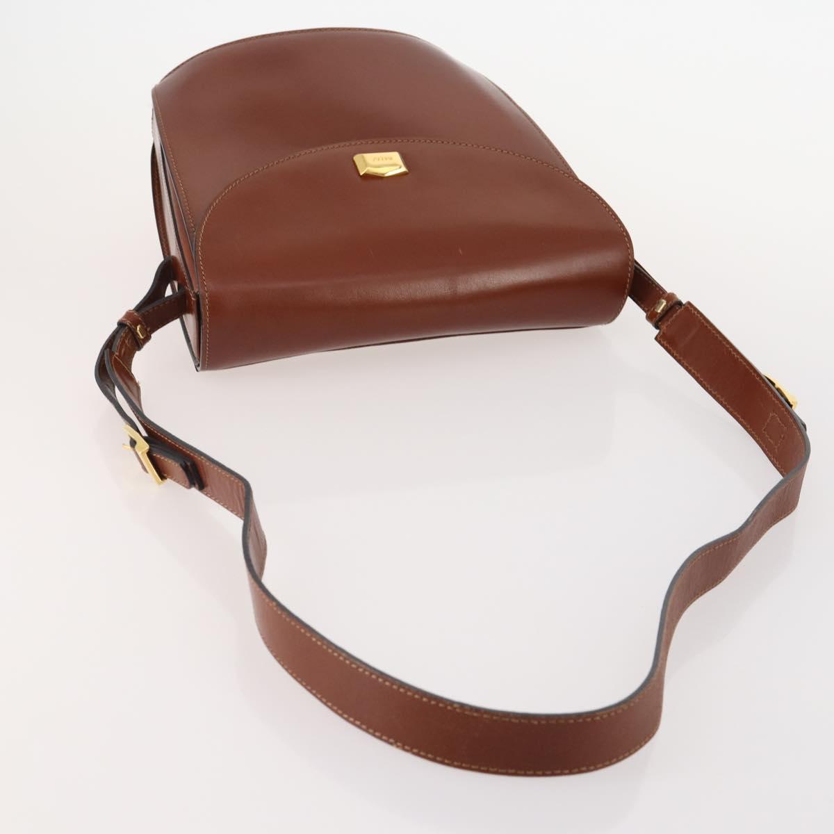 BALLY Shoulder Bag Leather 2 Set Brown Bordeaux Auth 176708