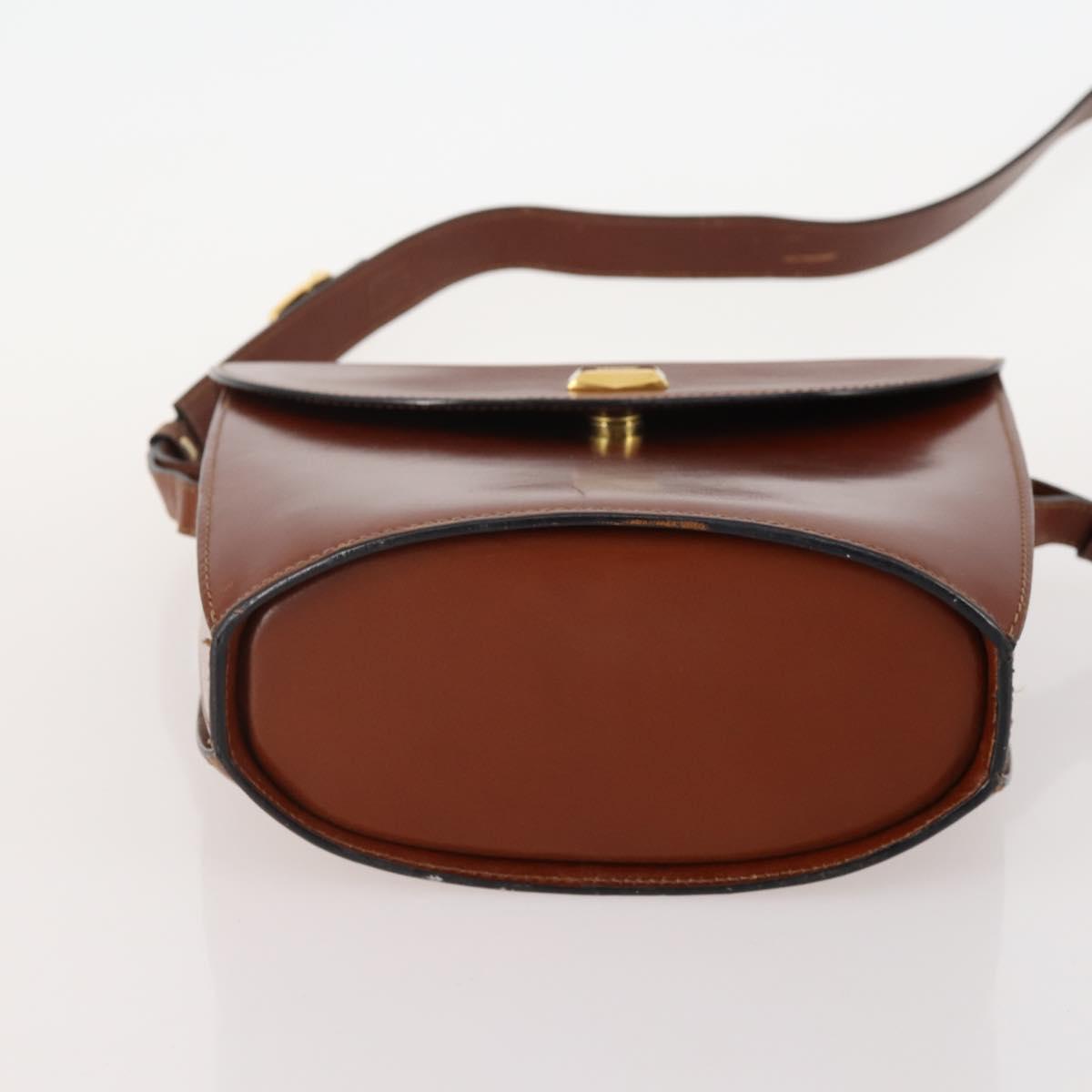 BALLY Shoulder Bag Leather 2 Set Brown Bordeaux Auth 176708