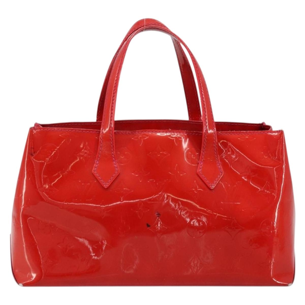 LOUIS VUITTON Monogram Vernis Wilshire PM Hand Bag Rose Pop M93643 Auth 176731