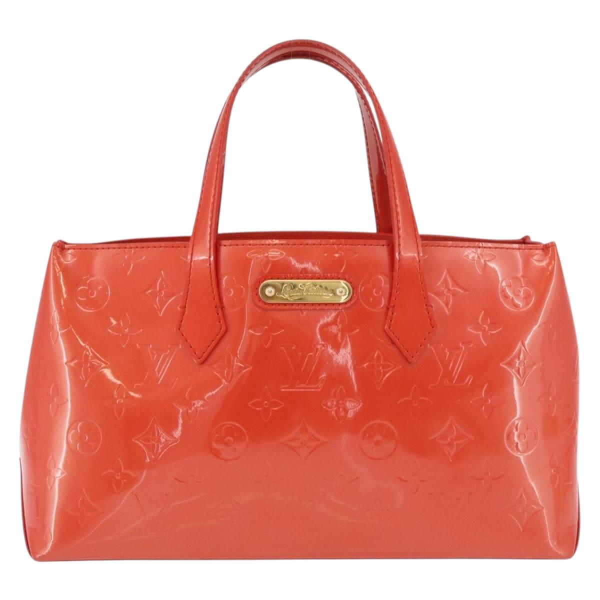 LOUIS VUITTON Monogram Vernis Wilshire PM Bag Orenge Sunset M93644 Auth 176732A