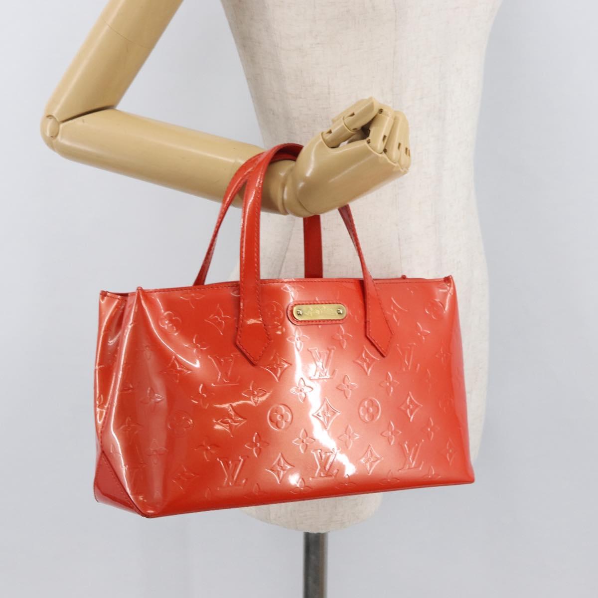 LOUIS VUITTON Monogram Vernis Wilshire PM Bag Orenge Sunset M93644 Auth 176732A