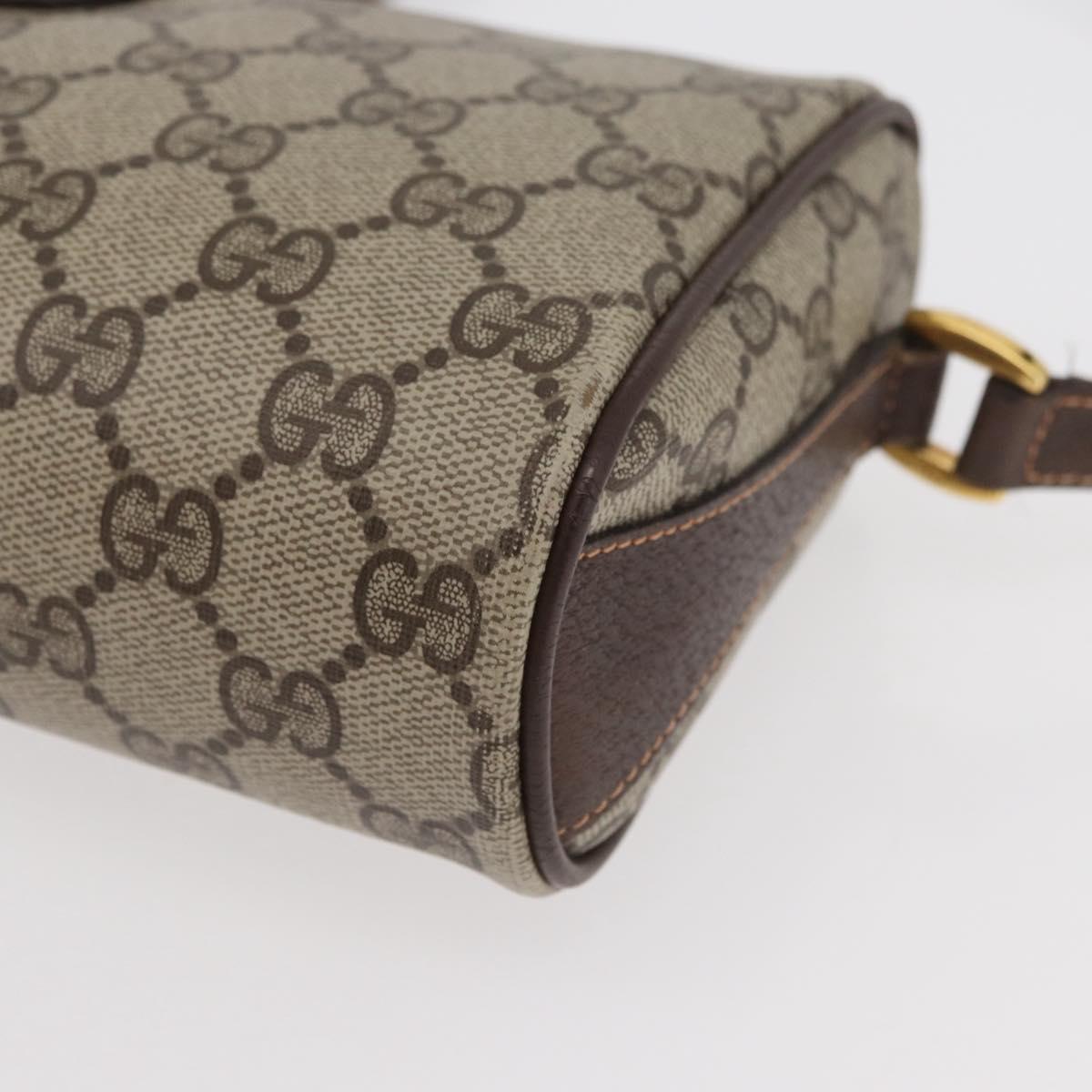 GUCCI GG Supreme Web Sherry Line Bag PVC Beige Gold 89 02 018 Auth 176741