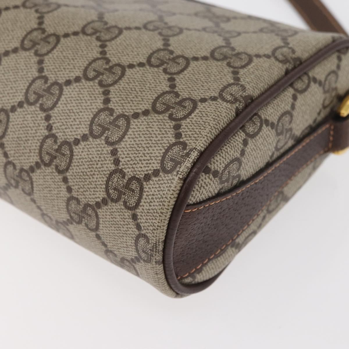 GUCCI GG Supreme Web Sherry Line Bag PVC Beige Gold 89 02 018 Auth 176741