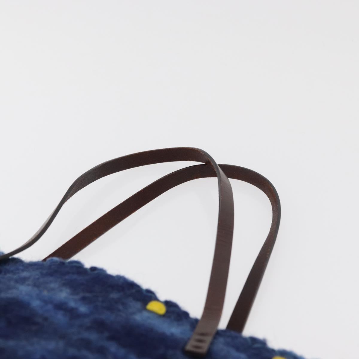 FENDI Tote Bag Wool Blue Auth 176743V