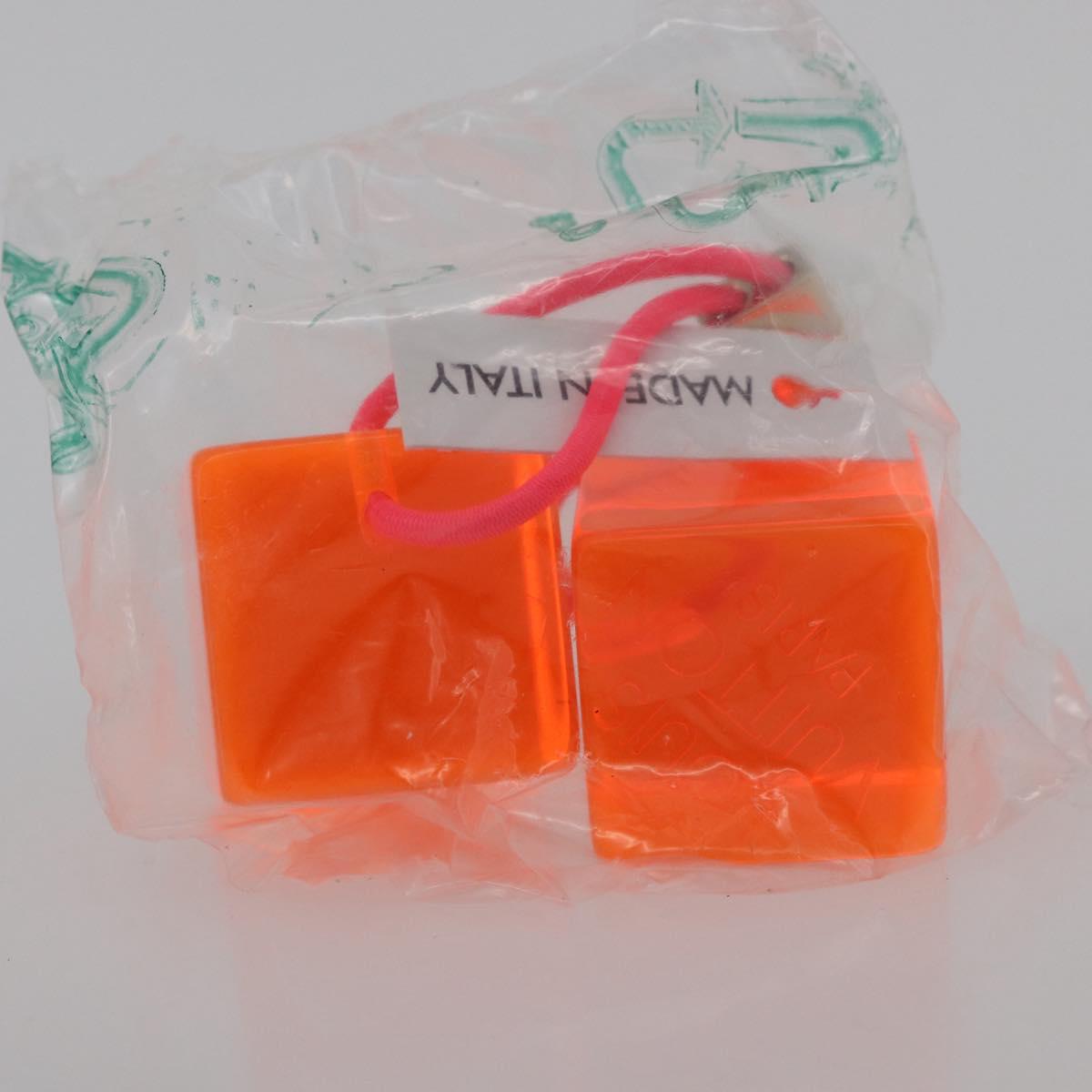LOUIS VUITTON Hair Cube Hair Clip plastic Orange LV Auth 176749A