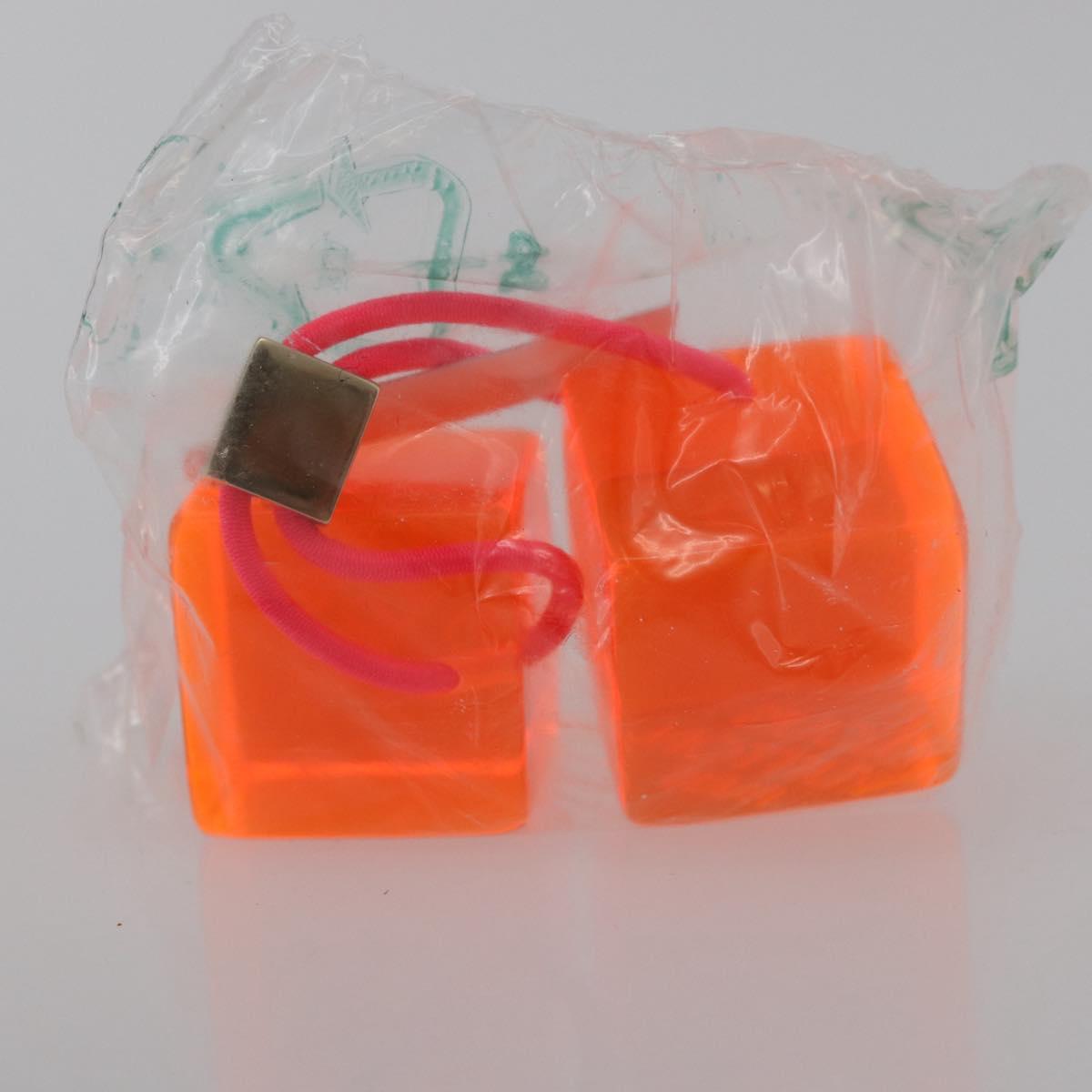 LOUIS VUITTON Hair Cube Hair Clip plastic Orange LV Auth 176749A