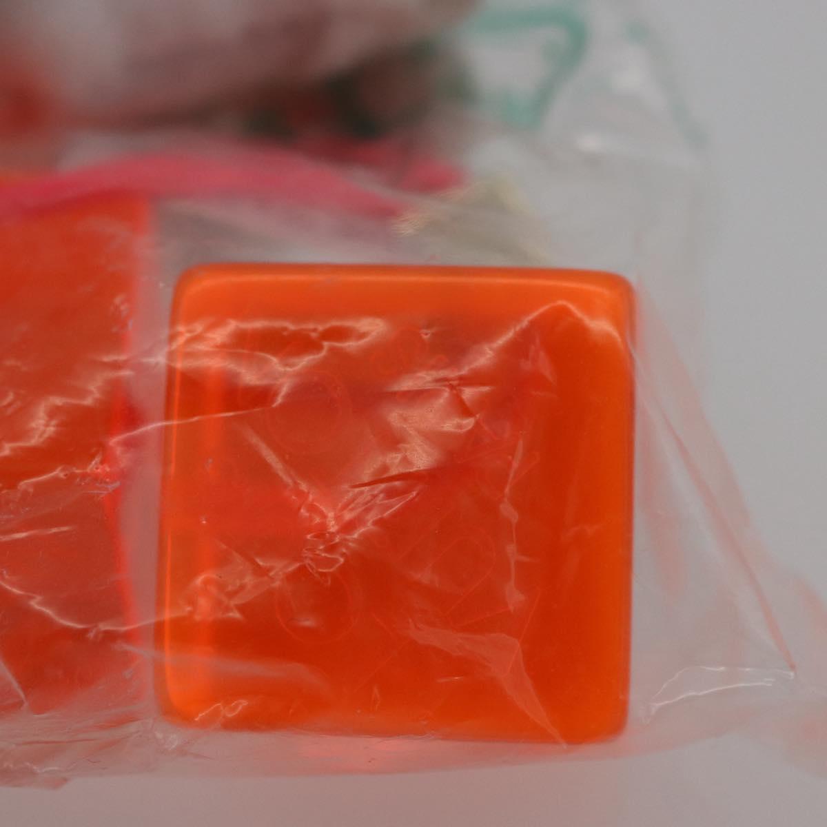 LOUIS VUITTON Hair Cube Hair Clip plastic Orange LV Auth 176749A
