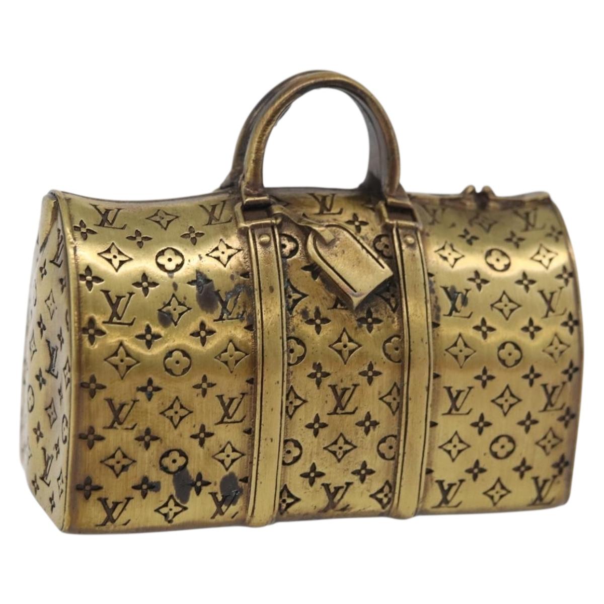LOUIS VUITTON Keepall Motif Paper weight metal Gold LV Auth 176750A
