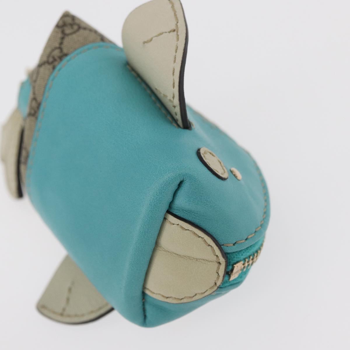 GUCCI GG Supreme Whale Coin Purse PVC Beige Gold 256862 Auth 176753A