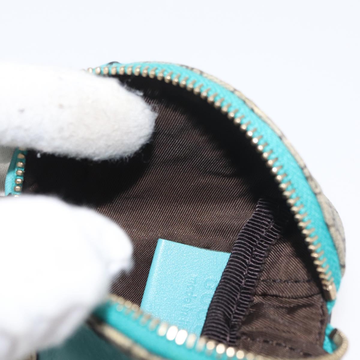 GUCCI GG Supreme Whale Coin Purse PVC Beige Gold 256862 Auth 176753A