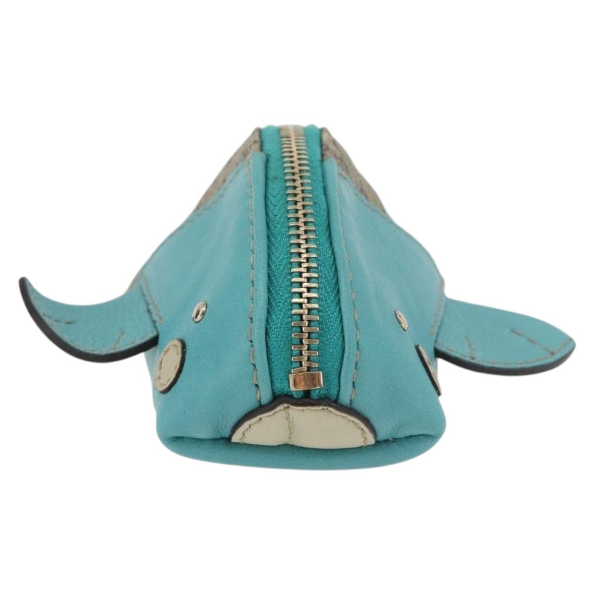 GUCCI GG Supreme Whale Coin Purse PVC Beige Gold 256862 Auth 176753A