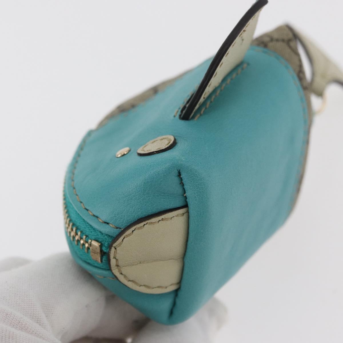 GUCCI GG Supreme Whale Coin Purse PVC Beige Gold 256862 Auth 176753A