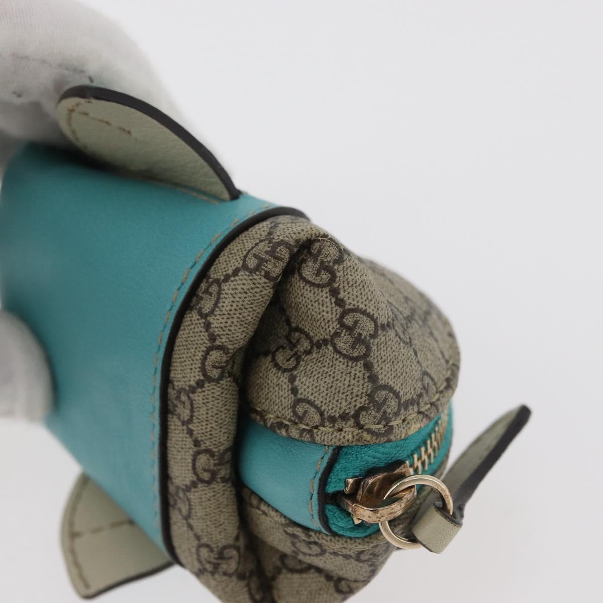 GUCCI GG Supreme Whale Coin Purse PVC Beige Gold 256862 Auth 176753A