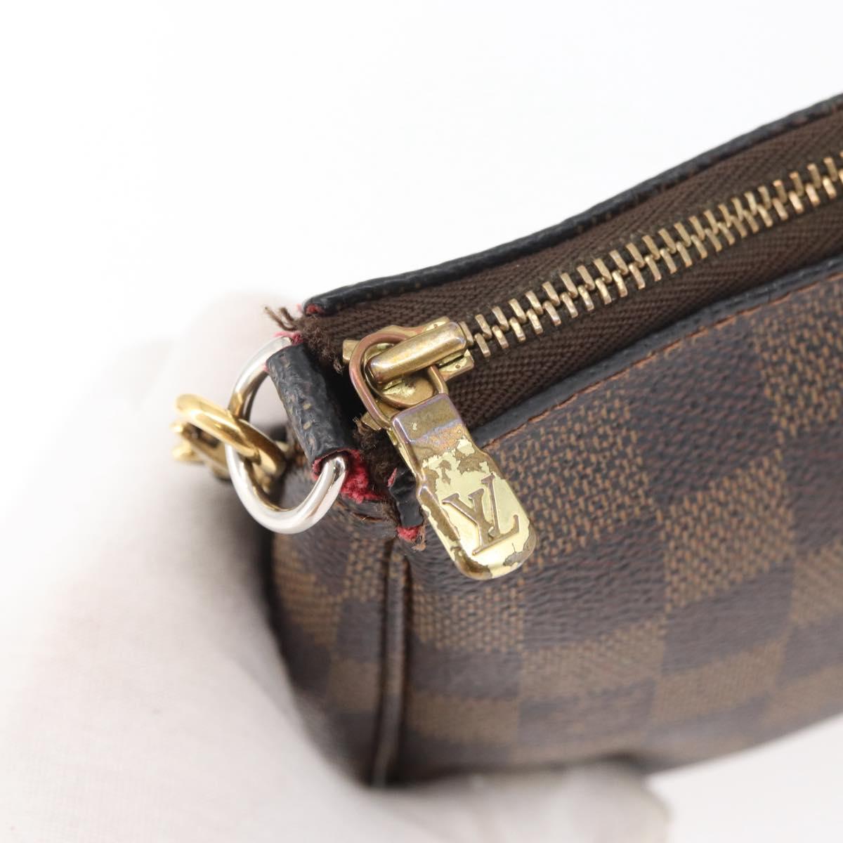 LOUIS VUITTON Damier Ebene Pochette Accessoires Pouch N41206 LV Auth 176761