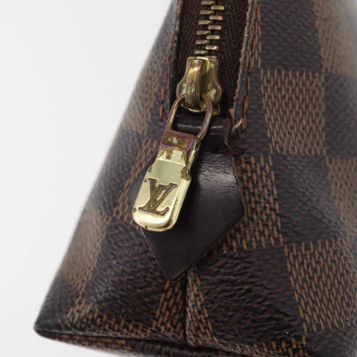 LOUIS VUITTON Damier Ebene Pochette Cosmetic PM Pouch N47516 LV Auth 176763