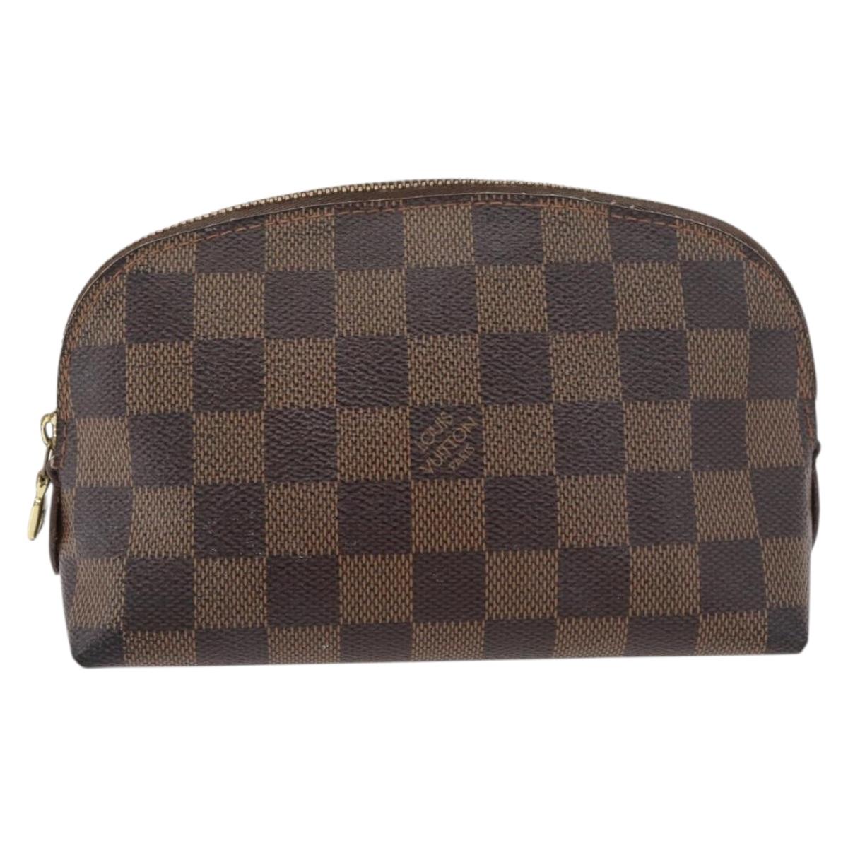 LOUIS VUITTON Damier Ebene Pochette Cosmetic PM Pouch N47516 LV Auth 176763