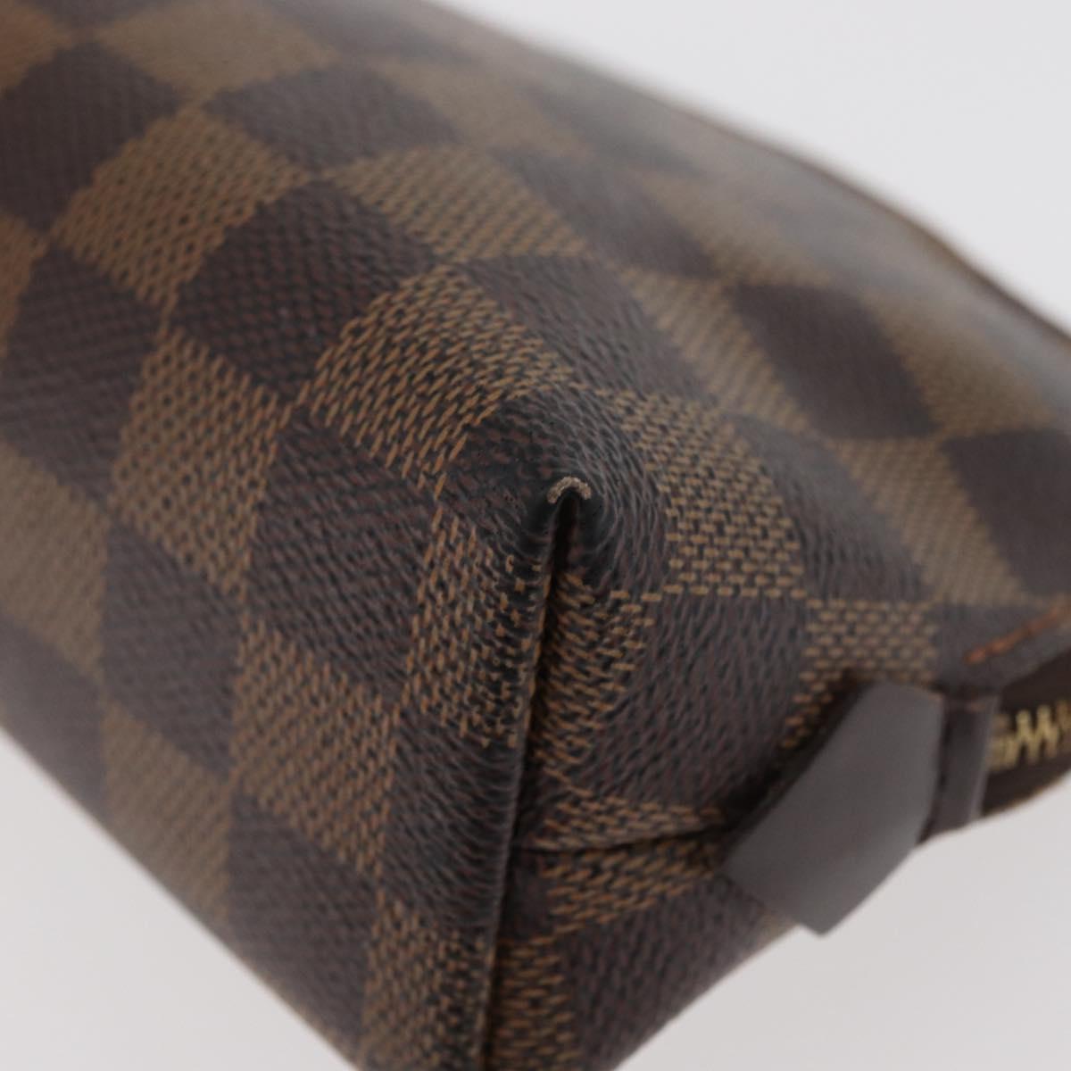 LOUIS VUITTON Damier Ebene Pochette Cosmetic PM Pouch N47516 LV Auth 176763