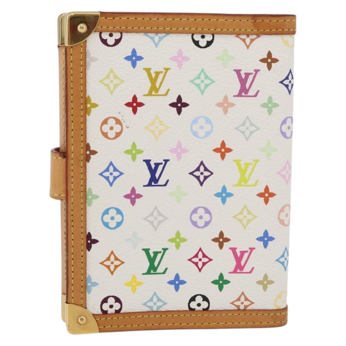LOUIS VUITTON Monogram Multicolor Agenda PM Day Cover White R21074 Auth 176764