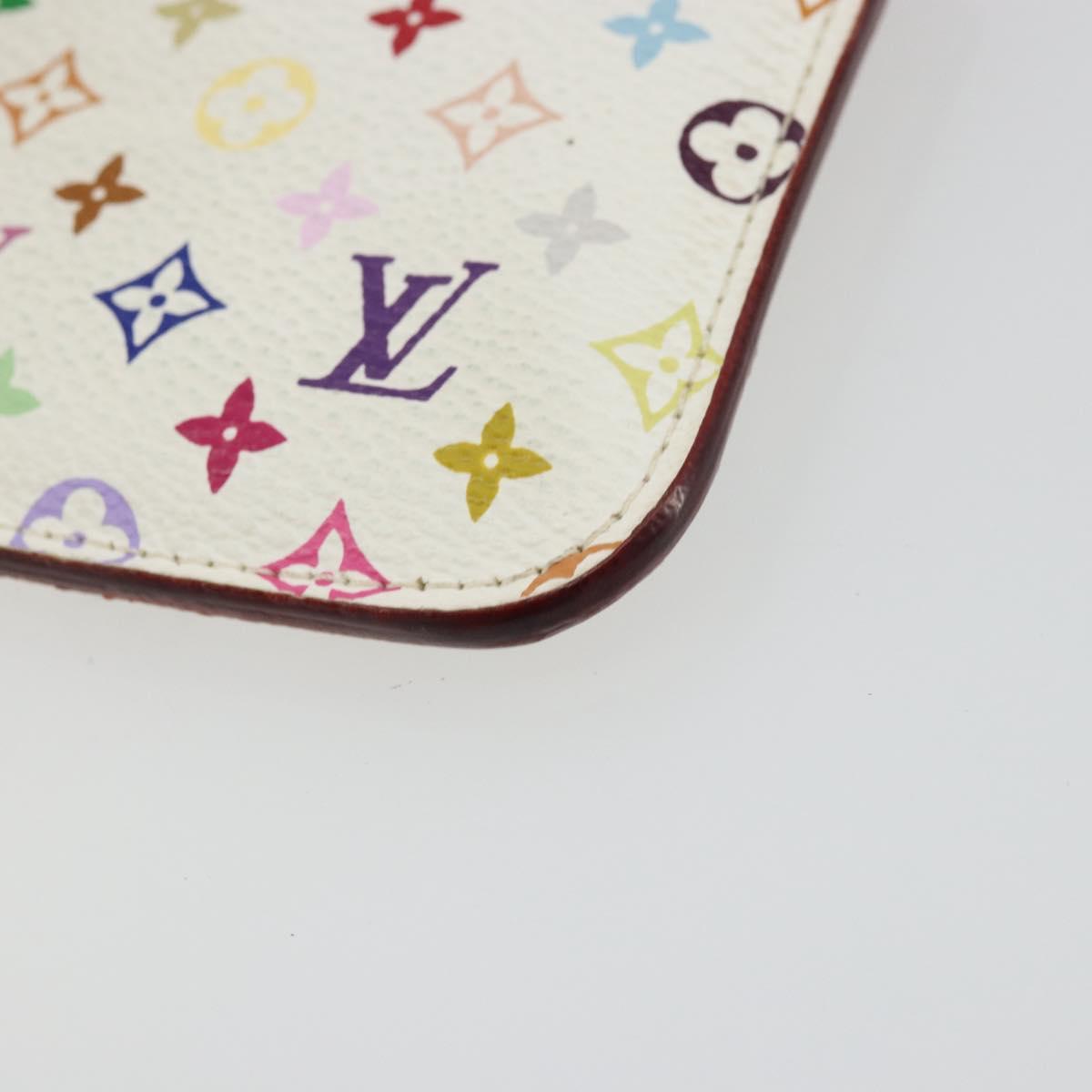 LOUIS VUITTON Multicolor Pochette Cles NM Coin Purse White M93734 Auth 176769