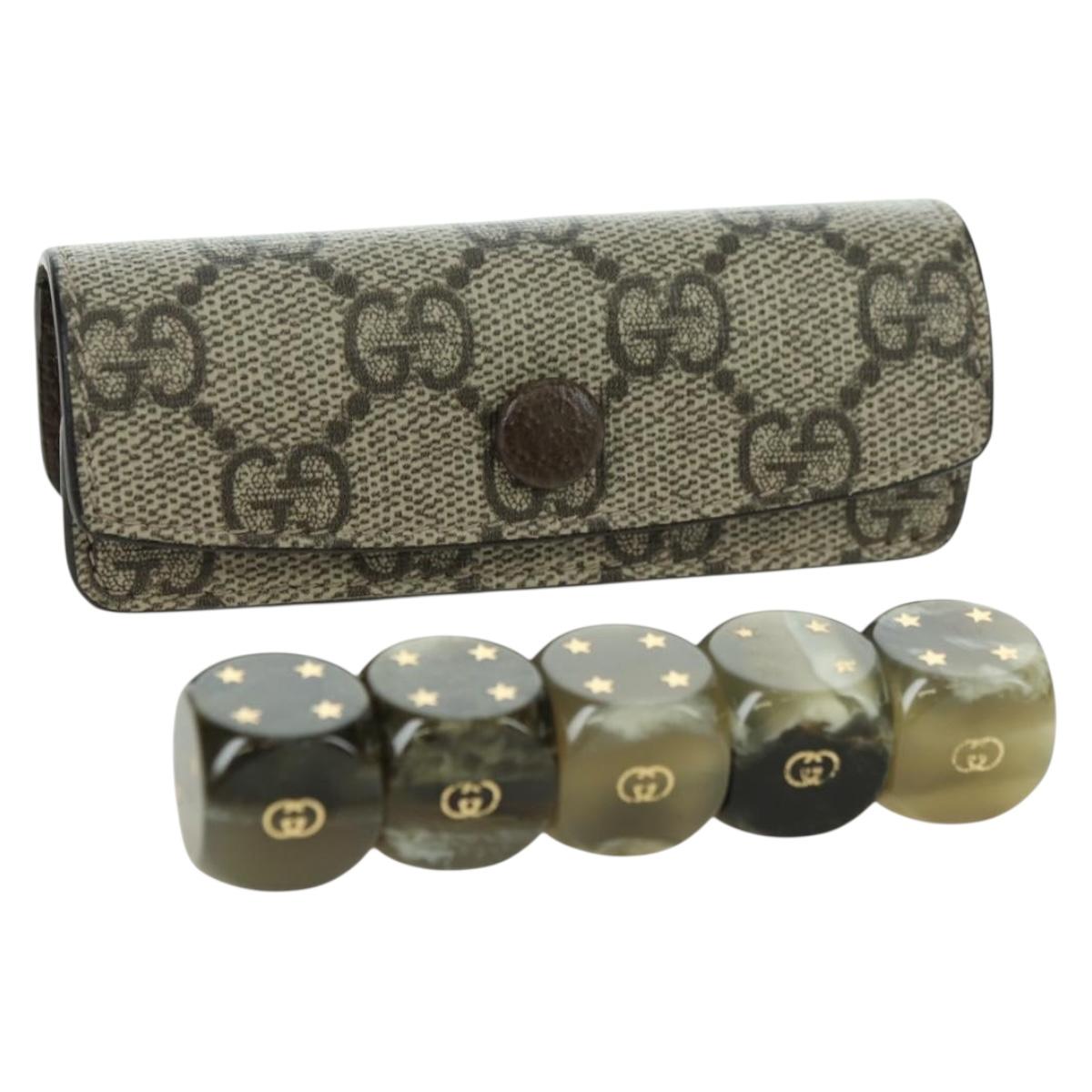 GUCCI GG Supreme Dice Case PVC Beige 662292 Auth 176770M