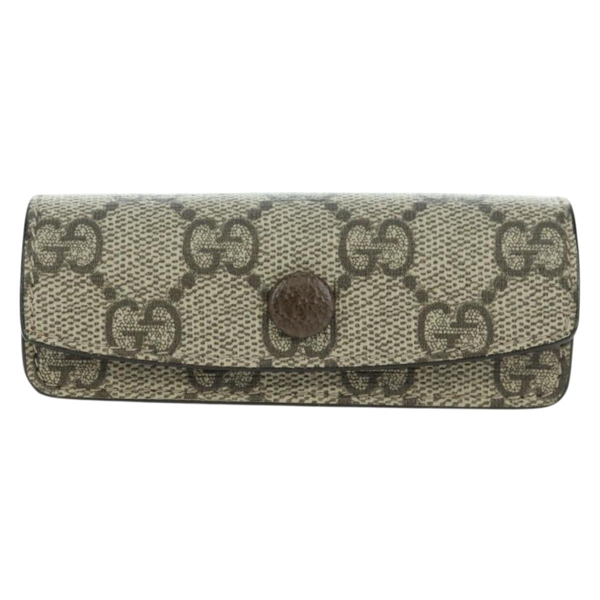 GUCCI GG Supreme Dice Case PVC Beige 662292 Auth 176770M