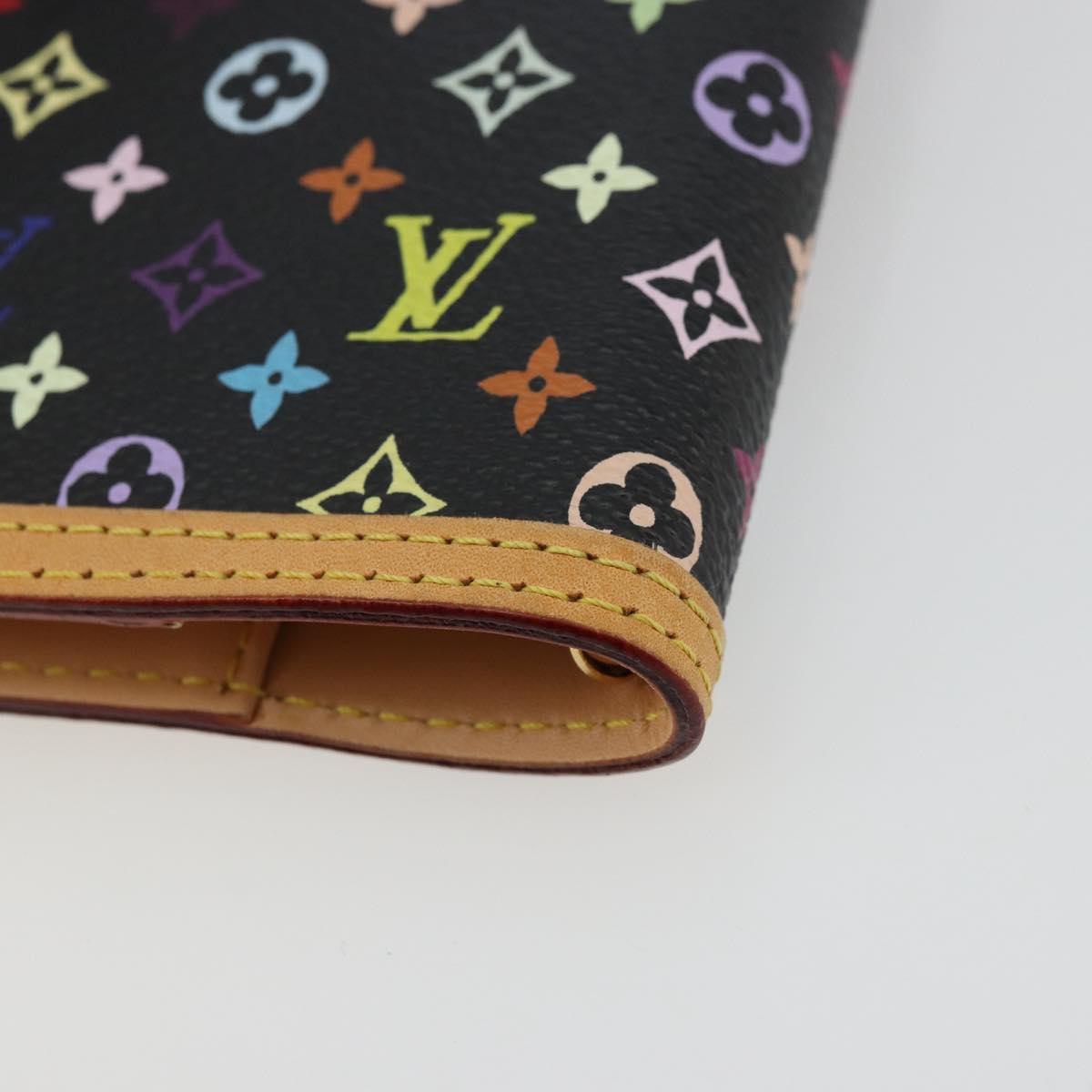 LOUIS VUITTON Monogram Multicolor Agenda PM Day Cover Black R20895 Auth 176772V