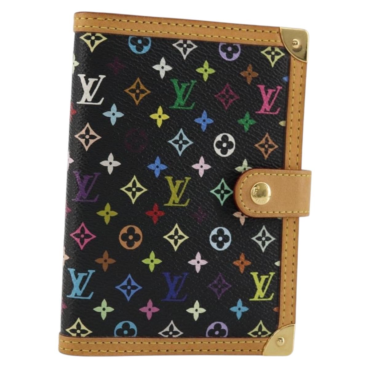 LOUIS VUITTON Monogram Multicolor Agenda PM Day Cover Black R20895 Auth 176772V