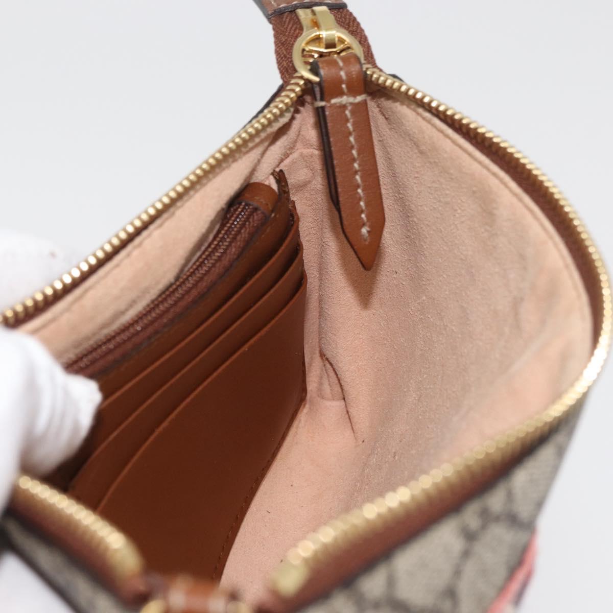 GUCCI GG Supreme Chain Shoulder Bag PVC Beige Gold 456866 Auth 176776A