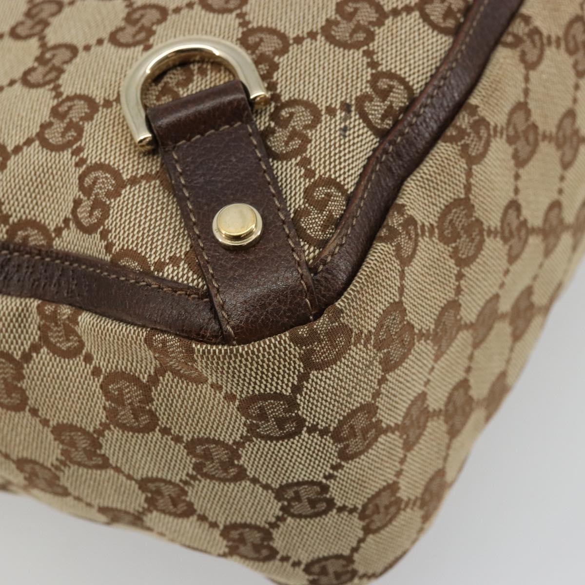 GUCCI GG Canvas Abbey Hand Bag Beige Gold 130739 Auth 176779A