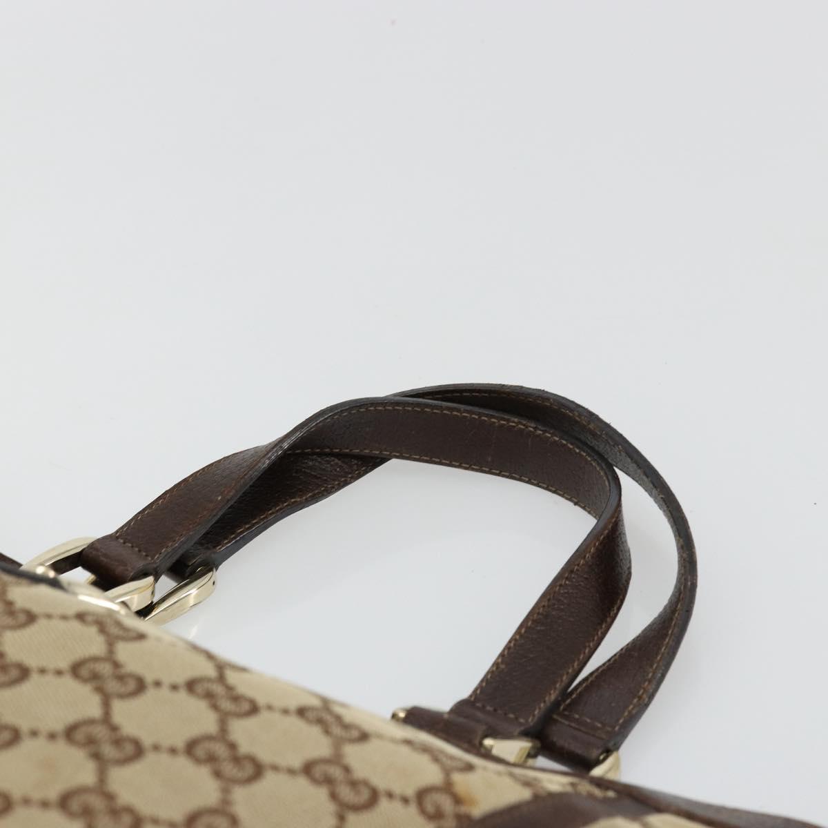 GUCCI GG Canvas Abbey Hand Bag Beige Gold 130739 Auth 176779A