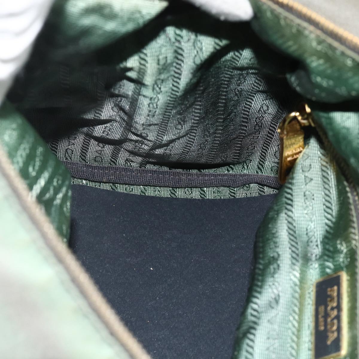 PRADA Shoulder Bag Nylon 2way Green Gold Auth 176782