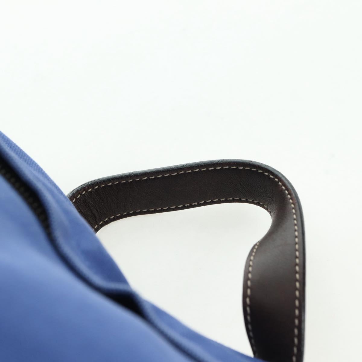 PRADA Backpack Canvas Blue Silver Auth 176786
